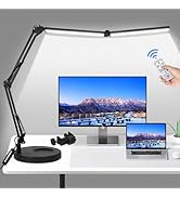 Double Head LED Desk Lamp Black 2 in 1 Large Desk Lamps for Home Office 24W Brightest Workbench L...