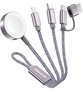 Short 8inch 3 in 2 USB C Cable for Apple Watch Charger iPhone Charger USB C Multi Fast Charging C...