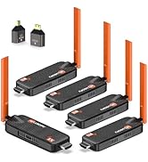 Wireless HDMI Transmitter and 4 Receivers, Support Up to 4 Receivers, 5.8G WELUSOPU HDMI Wireless...