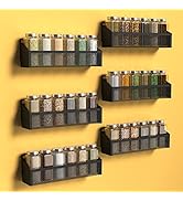 Moforoco 6 Pack Spice Rack Organizer for Cabinet Door Wall Mount, Hanging Black Spice Pantry Orga...