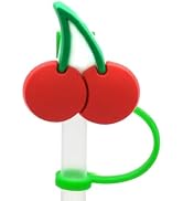 Red Cherry Straw Cap, 8mm, Cute Silicone Straw Covers Cap for Stanley Cup, Dust-Proof Drinking Re...