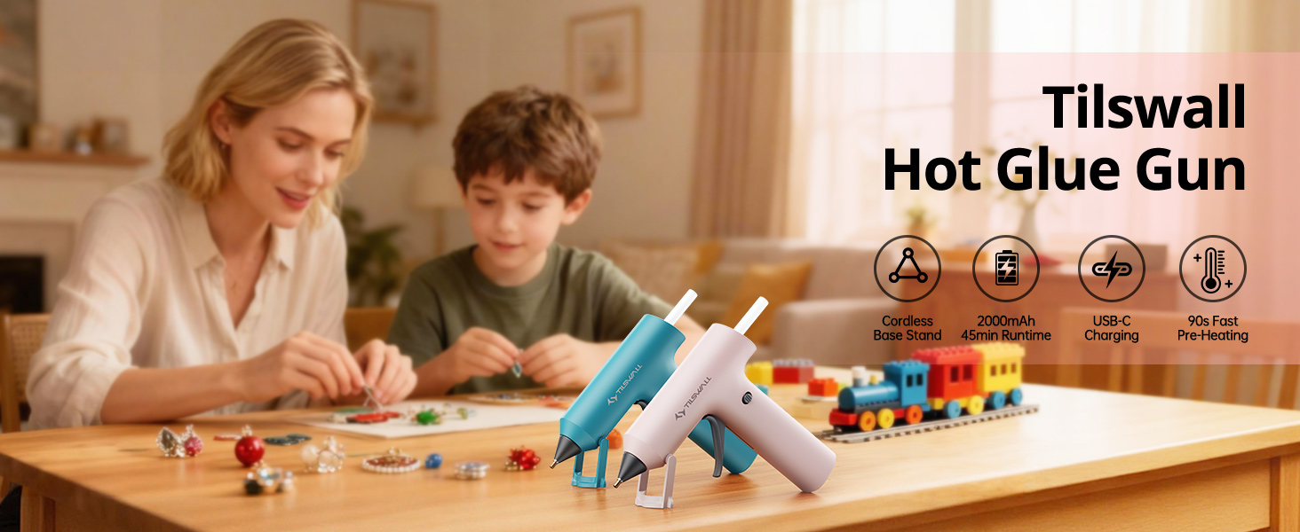 Tilswall Cordless Hot Glue Gun