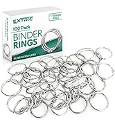 Binder Rings, 1 Inch - 100 Pack Metal Rings, Heavy Duty Steel Book Rings - Use for Paper Rings, K...