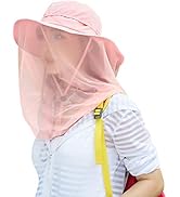 Mosquito Head Net Hat, Safari Sun Hat with Veil Mesh Protection from Insect