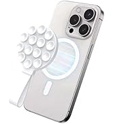Magnetic Phone Suction Cup Mount, Silicone Cellphone Grip Loop for Magnet Case, Hands-Free UGC Ti...