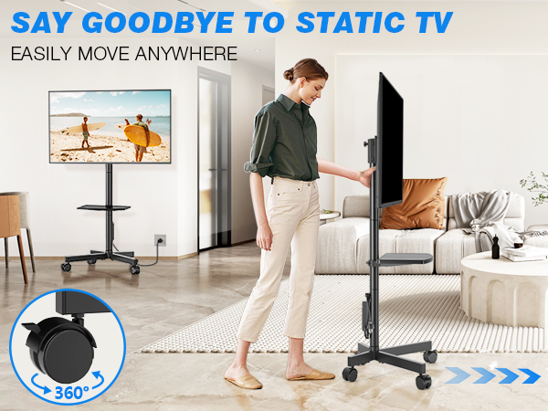 Mobile TV Cart with Power Outlet