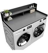 FZGhome Washer Dryer Countertop, 54" x 27.55" 2-Tier Washer Dryer Topper with Edge, for Laundry R...