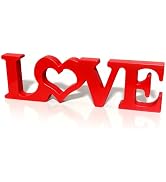 Valentines Day Decorations Love Sign Wooden Blocks V-day Gift Freestanding Love Letter Table Top ...
