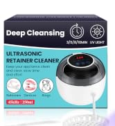 BOOPNEW Ultrasonic Retainer Cleaner Machine, Denture Dome for Cleaning Dentures, Mouth Guard, Nig...