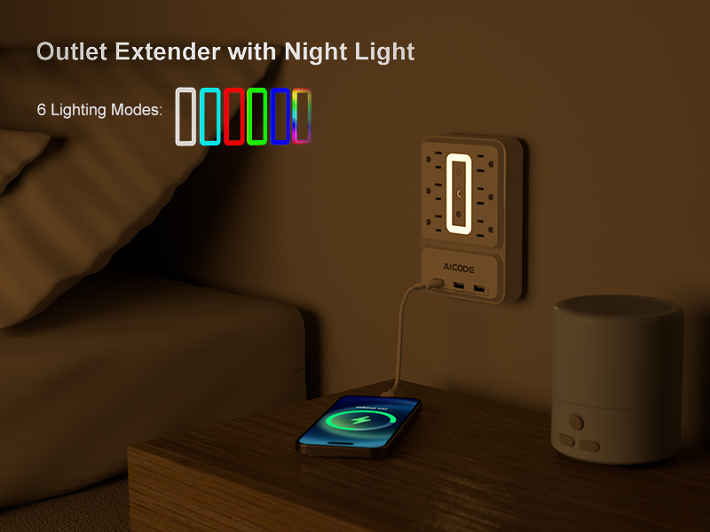 Outlet Extender with Night Light