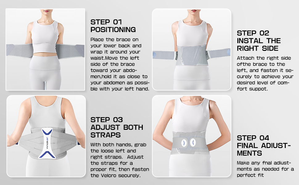 upport System with Adjustable 3D Knit Belt, Breathable