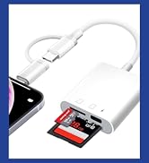 Denlane SD Card Reader for iPhone iPad Mac Dual Connector, Digital Camera Memory Card Adapter to ...