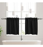 meioro Window Curtain 36 inches Length Kitchen Window Tier, Small Window Treatments 2 Panels Set ...