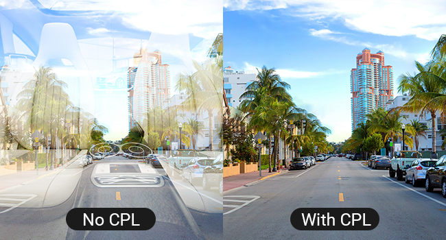 dash cam with CPL