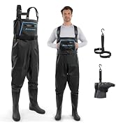 Calamus WaveWalker Fishing Waders for Men &amp; Women, 100% Waterproof PVC Waders with Slip-Resistant...
