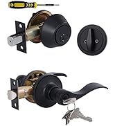 Keyed Alike Front Door Lever Lockset with Single Cylinder Deadbolt Combination Set, All Keyed Sam...