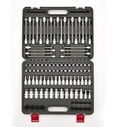 KOOPOOL 107-Piece Allen and Torx Bit socket Set, 1/4", 3/8" and 1/2" Drive, Hex/Long Torx/Tamper ...
