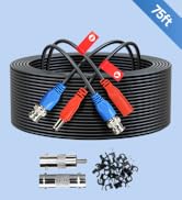 ANLINK 75FT/23M All-in-One Video Power Cable, Premade BNC Video Power Cable Extension Wire for CC...