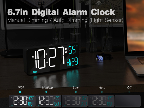 6.7in digital clock