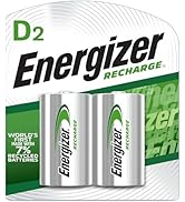 Energizer Recharge Universal Rechargeable D Batteries, 2 Pack