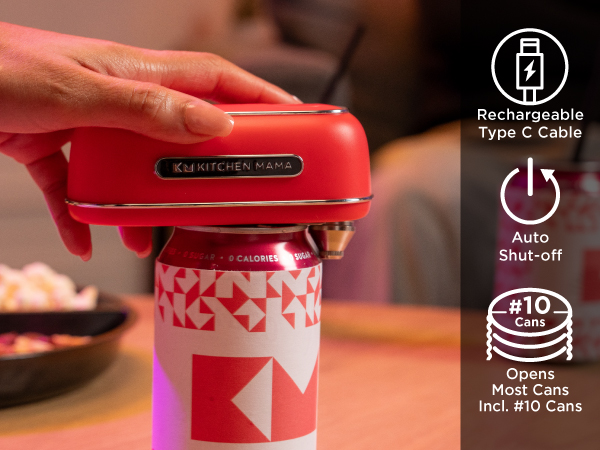 Kitchen Mama Orbit One Rechargeable Can Opener under cabinet can opener electric smooth edge