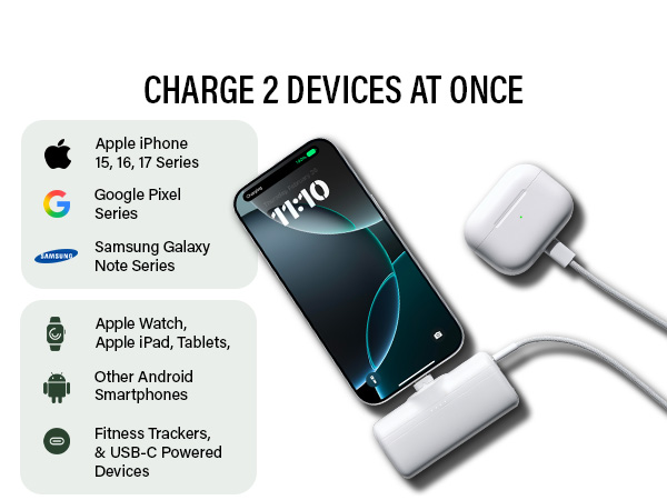 Phone Power Bank for iPhone 17/16/15/14/13 Galaxy iPad Airpods Pixel