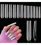 504PCS 3XL Clear Nail Tips for Acrylic Nails Professional, XXXL Extra Long Tapered Square Full Co...