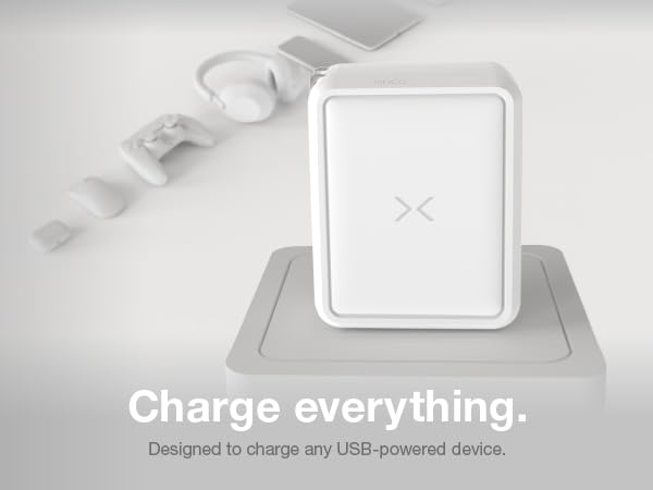 Charge everything - smartphones, tablets, laptops, headphones, earbuds, speakers, gaming controllers