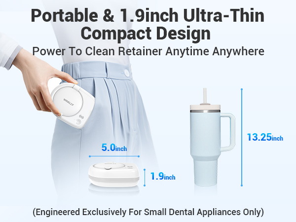 Ultrasonic Retainer Cleaner Machine dental cleaning pod compact portable cordless
