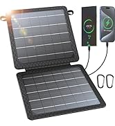 BLAVOR 10W Portable Solar Charger(5V/2A Max), Small Foldable Solar Panel with USB-C USB-A Outputs...