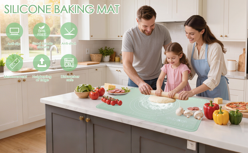 non slip baking mat silicone rolling mat for rolling dough silicone baking pastry dough mat