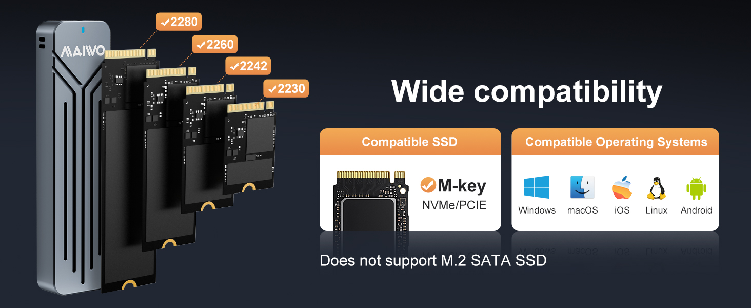 M.2 NVMe SSD Enclosure USB3.2 GEN2 10Gbps