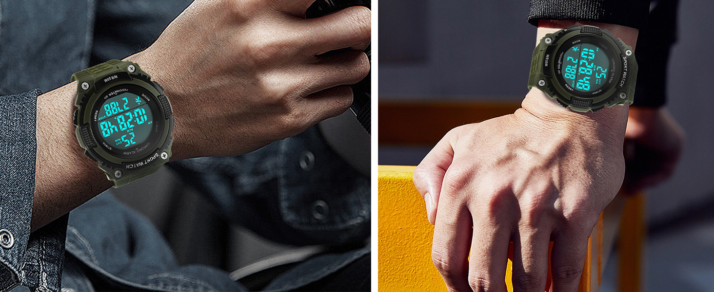 Unisex Pedometer Watches Military Multifunctional