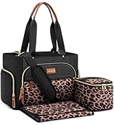 LOVEVOOK Breast Pump Bag, Diaper Bag Tote 3Pcs Set, Work Bag for Breastfeeding Mom with 15