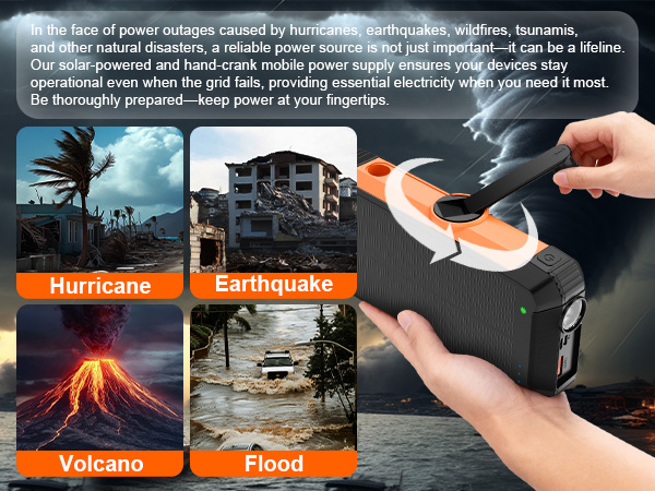 Hand-cranked solar-powered portable power bank is an indispensable item in your first aid equipment