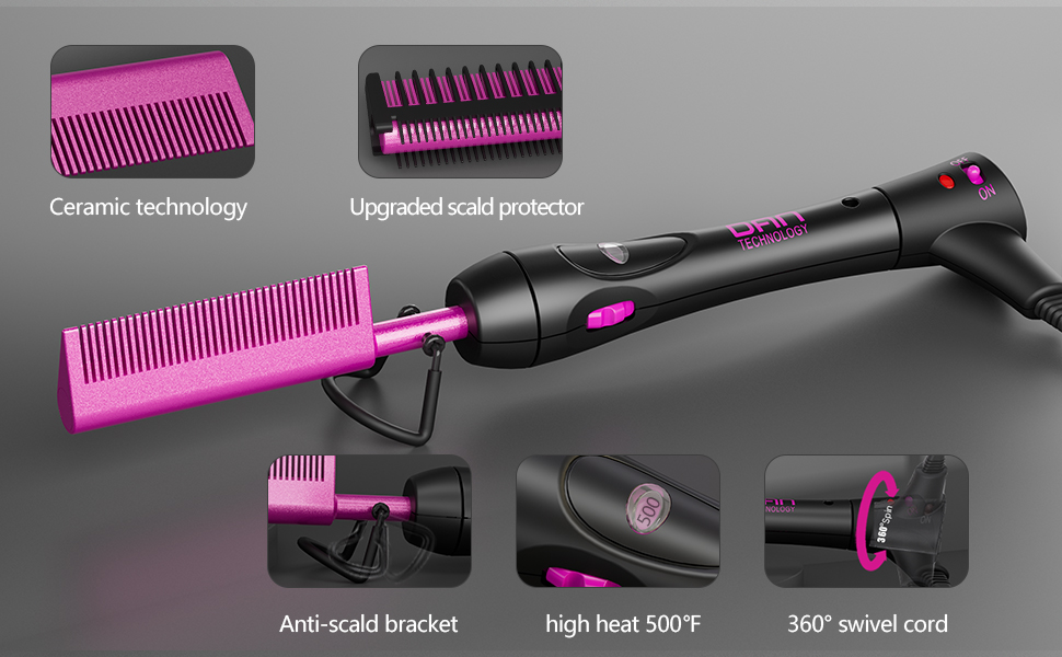 hair straightener comb attachment,hair straightener comb for black women,portable heat comb