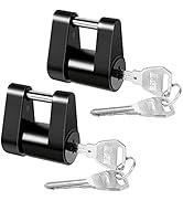 AutoEC Trailer Hitch Coupler Lock, Trailer Tongue Coupler Lock, 1/4-Inch Pin, 3/4 Inch Span, Zinc...