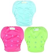 wegreeco Baby &amp; Toddler Snap One Size Adjustable Reusable Baby Swim Diaper (Fresh, Large, 3 Pack)
