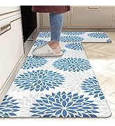 Anti Fatigue Kitchen Rug Sets 2 Piece Non Slip Kitchen Mats for Floor Cushioned Kitchen Rugs...