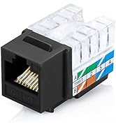 LEENUE RJ45 Cat6 Keystone Jack UL-Listed 15-Pack, Slim Profile CAT5E/CAT5 Ethernet Wall Jack UTP ...