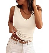 PRETTYGARDEN Tank Tops for Women V Neck Summer 2026 Casual Sleeveless Shirts Ribbed Knit Basic Te...