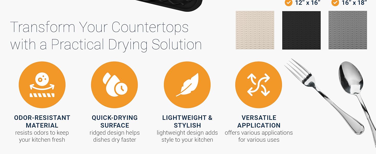 drying mat for kitchen counter