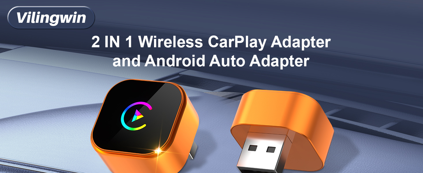 2 IN 1 Wireless CarPlay Adapterand Android Auto Adapter
