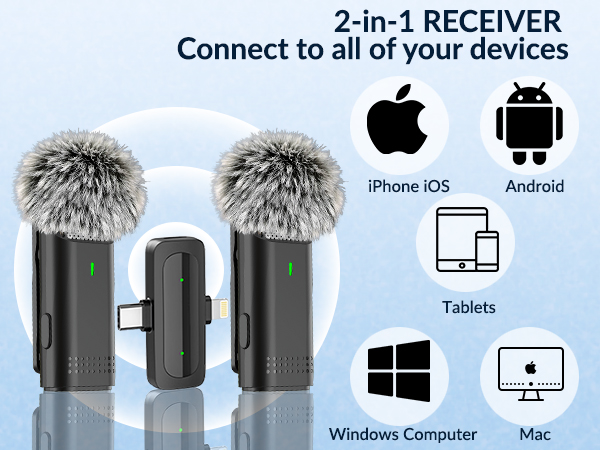 2 in 1 wireless microphone for android phone