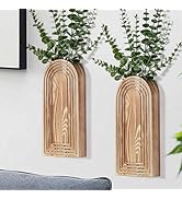 Dnnnii 2 Pack Modern Wall Wood Vase-Entryway Decor, Wood Wall Art, Hallway Decor-Modern Farmhouse...