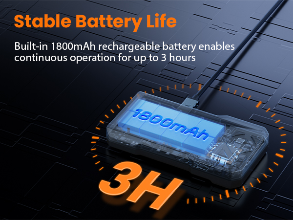 1800mAh rechargeable battery