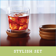 kamenstein acacia wood stackable coasters