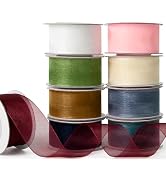 Mlurcu Organza Ribbon 1" x 90Yds Bulk Assorted Sheer Ribbons Set Colored Ribbon Clear Chiffon Tul...