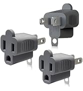 ELEGRP 2 Prong to 3 Prong Outlet Plug Adapter, Three Prong to Two Prong Adapter Converters for Wa...