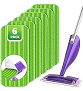Reusable Mop Pads Compatible with Swiffer Wet Jet, Wet Jet Pads Refills for Swiffer Mop, Microfib...